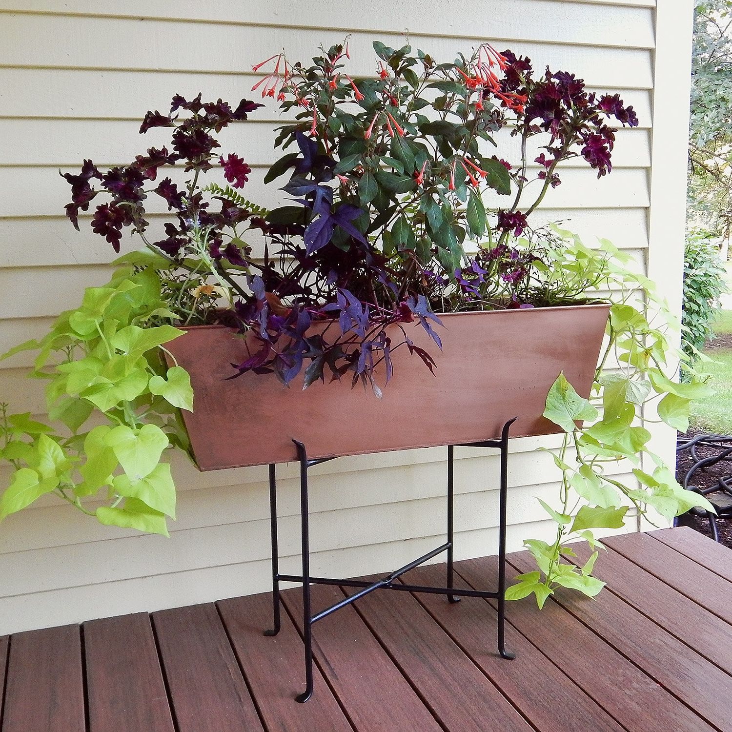 Widely Used Folding Wrought Iron Stand 4 For Planter Tub Flower Box Stand – Etsy Hong  Kong Throughout Plant Stands With Flower Box (View 3 of 15)