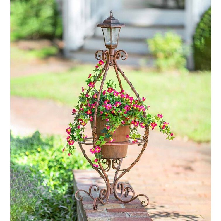 Wind & Weather Antiqued Wrought Iron Plant Stand & Reviews (View 10 of 15)