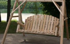 25 Ideas of 3-person Natural Cedar Wood Outdoor Swings