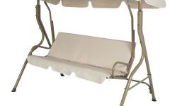 25 Collection of 2-person Outdoor Convertible Canopy Swing Gliders with Removable Cushions Beige