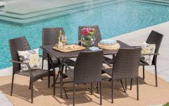 2024 Latest Brown Wicker Rectangular Patio Dining Sets