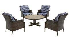 Blue and Brown Wicker Outdoor Patio Sets