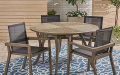 15 Inspirations Gray Wicker 5-piece Round Patio Dining Sets