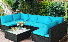 The 15 Best Collection of Blue Cushion Patio Conversation Set
