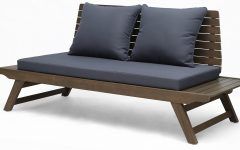 Bullock Outdoor Wooden Loveseats with Cushions