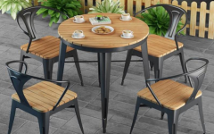 Industrial Faux Wood Outdoor Tables