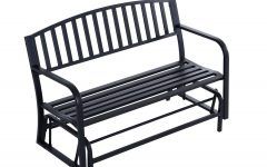 25 Ideas of Outdoor Steel Patio Swing Glider Benches