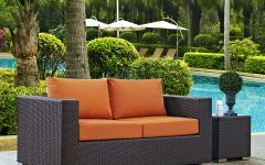 2024 Latest Outdoor Wicker Orange Cushion Patio Sets