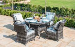 15 Ideas of Gray Wicker Round Patio Dining Sets