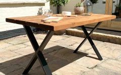 Rustic Oak and Black Outdoor Tables