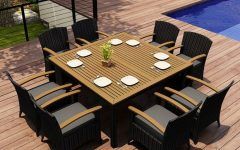 2024 Latest Wicker Square 9-piece Patio Dining Sets