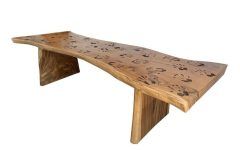 15 Ideas of Wooden Hand Carved Outdoor Tables